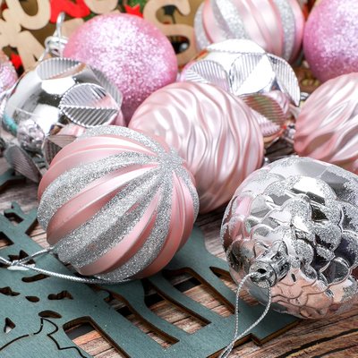 Lot de 12 boules de Noël incassables de 6 cm avec corde de suspension pour décorations de sapin de Noël