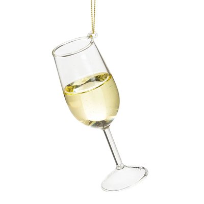 Ornement de Noël coupe de vin blanc