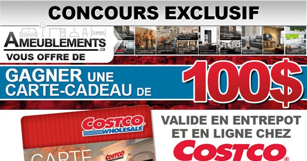 Concours Gagnez une Carte-Cadeau Costco de 100$